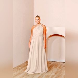 Revelry Brooklyn Chiffon Dress in Champagne - 916